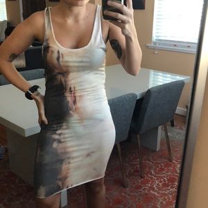 All saints tie dye like form fitting thin dress